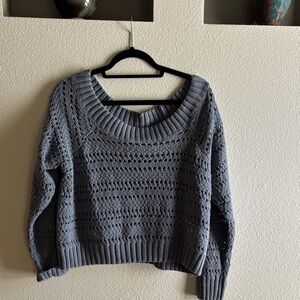 Lucky Brand Blue Crochet Women's Sweater